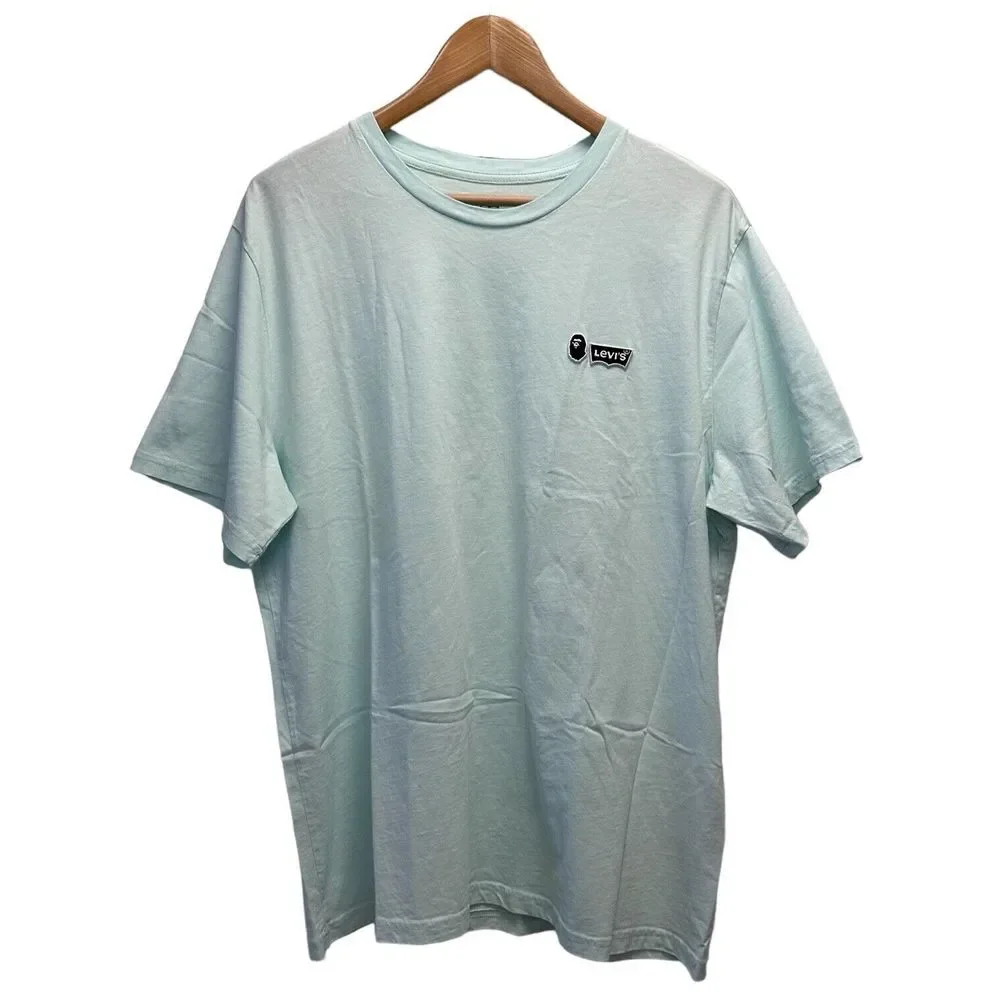Levi's x BAPE Bathing Ape Mens Size L Short Sleeve T-Shirt Seafoam Green Limited